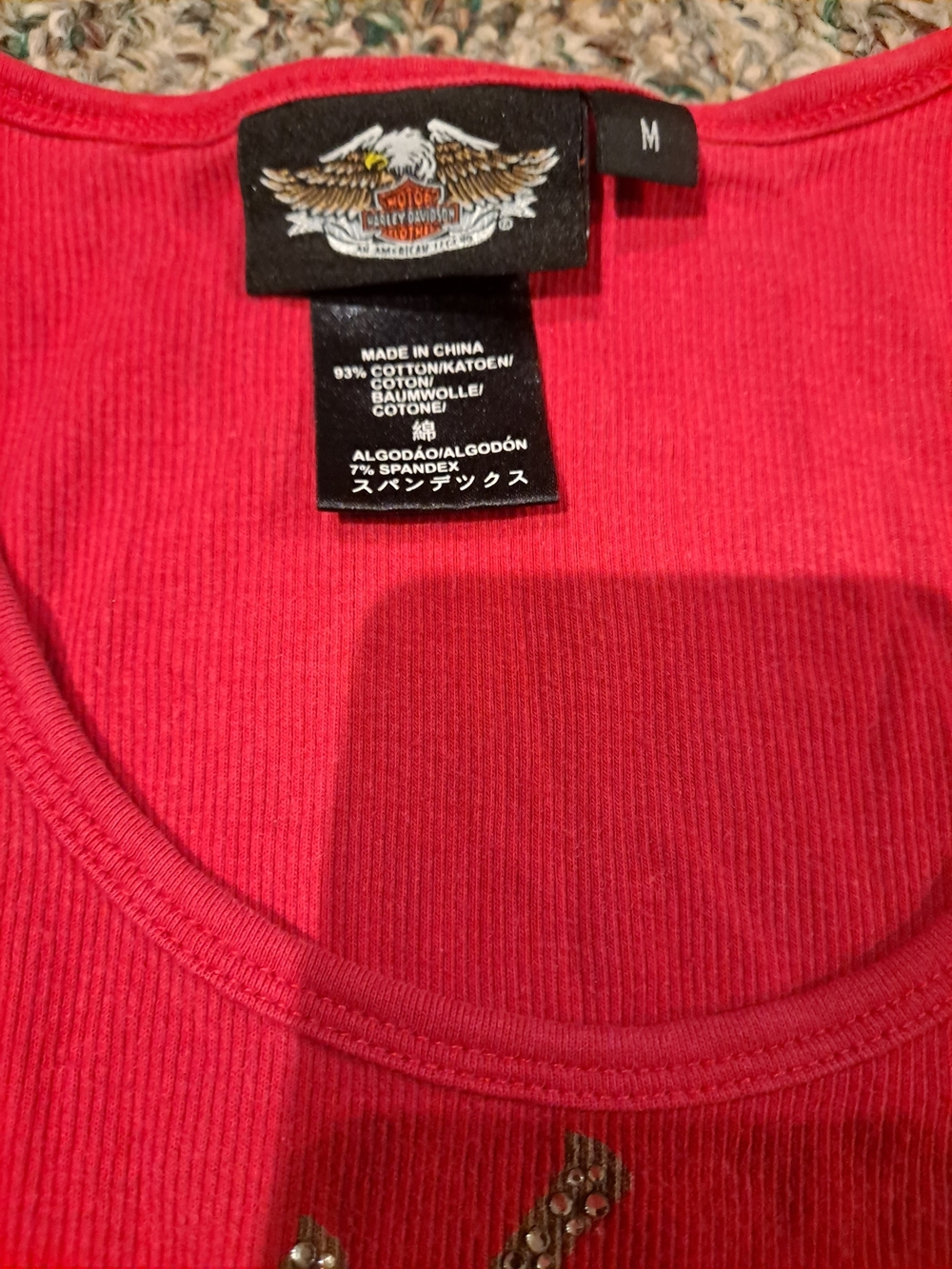 Harley-Davidson Red Tank with Silver Studded Script - Picture 4 of 4
